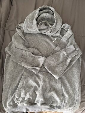 Gymshark Heather Gray Hoodie with Logo-M